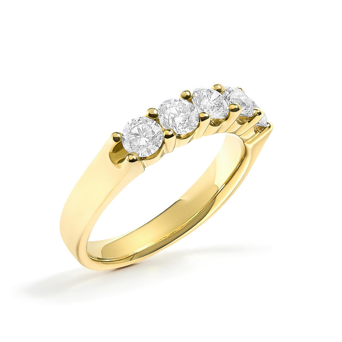 1 Ct. T.W. Diamond 5 Stone Band Ring in 14K Gold, photo 7