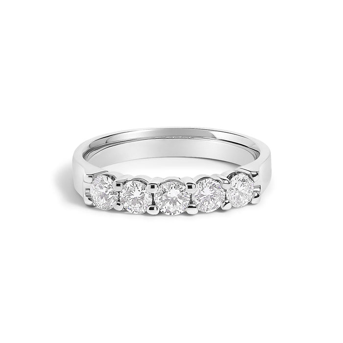 3/4 Ct. T.W. Diamond 5 Stone Band Ring in 14K Gold, photo 2