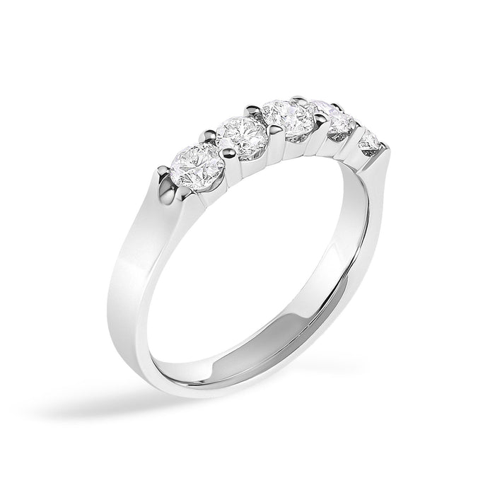 3/4 Ct. T.W. Diamond 5 Stone Band Ring in 14K Gold, photo 8