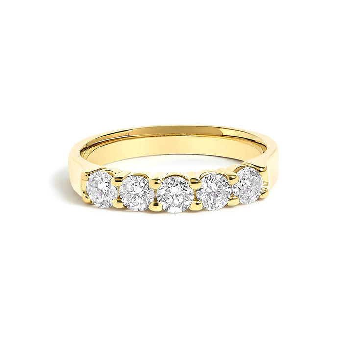 3/4 Ct. T.W. Diamond 5 Stone Band Ring in 14K Gold, photo 1