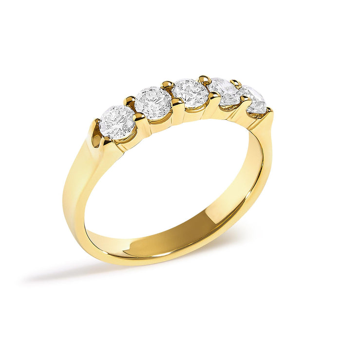 3/4 Ct. T.W. Diamond 5 Stone Band Ring in 14K Gold, photo 7