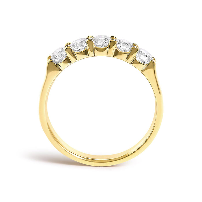 3/4 Ct. T.W. Diamond 5 Stone Band Ring in 14K Gold, photo 11