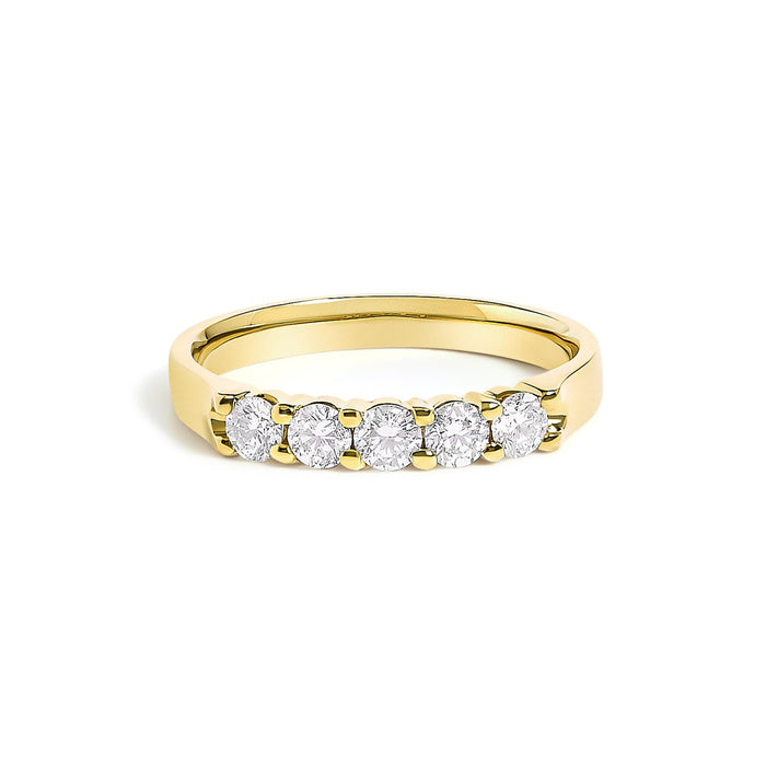 1/2 Ct. T.W. Round Diamond 5 Stone Classic Band in 14K Gold, photo 1