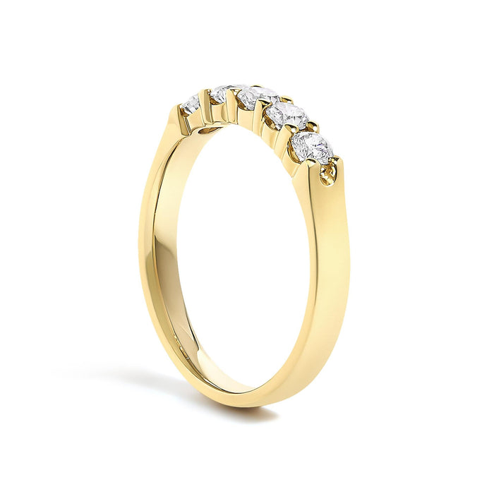 1/2 Ct. T.W. Round Diamond 5 Stone Classic Band in 14K Gold, photo 9