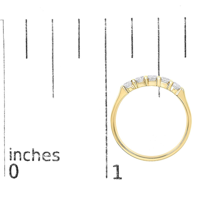 1/2 Ct. T.W. Round Diamond 5 Stone Classic Band in 14K Gold, photo 13