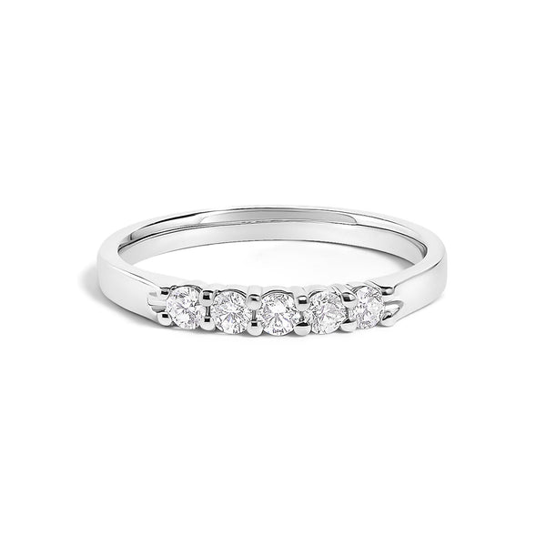 1/4 Ct. T.W. Diamond 5 Stone Band Ring in 14K Gold, photo 2