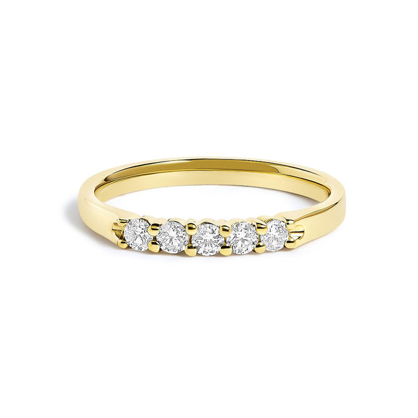 1/4 Ct. T.W. Diamond 5 Stone Band Ring in 14K Gold, photo 1