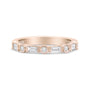 Anillo de banda nupcial con diamantes baguette y redondos de 3/8 ct. p.t. en oro rosa de 14K, foto 1