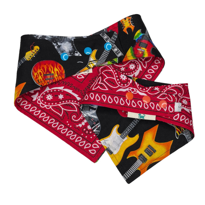 Bandana para perro Reversible Guitar - Black/Red, foto 5