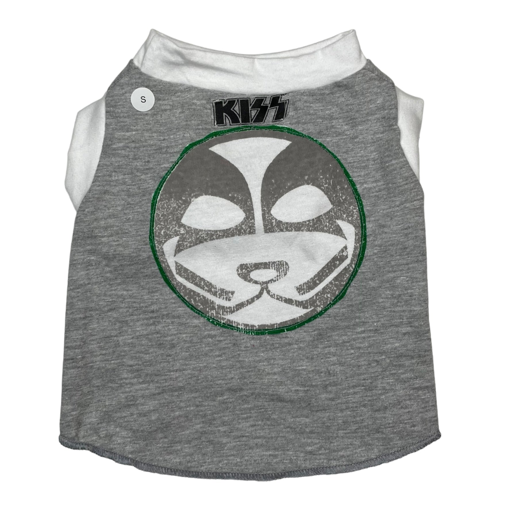 Upcycled Dog Tank - S "KISS (CATMAN) WHT", photo 1