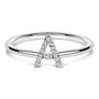Diamond Accent Initial A-Z Ring in 10K White Gold, photo 26
