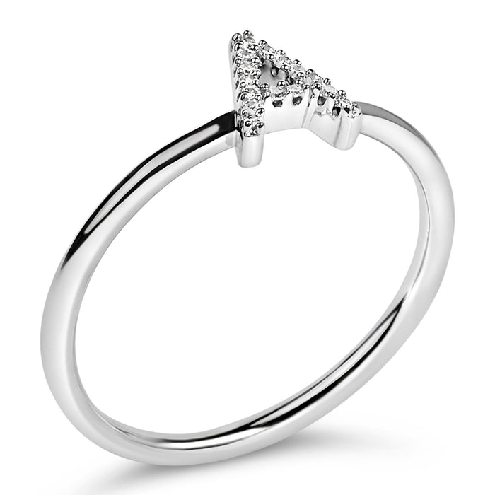 Diamond Accent Initial A-Z Ring in 10K White Gold
