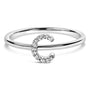 Diamond Accent Initial A-Z Ring in 10K White Gold, photo 24