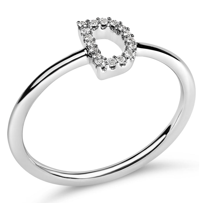 Diamond Accent Initial A-Z Ring in 10K White Gold