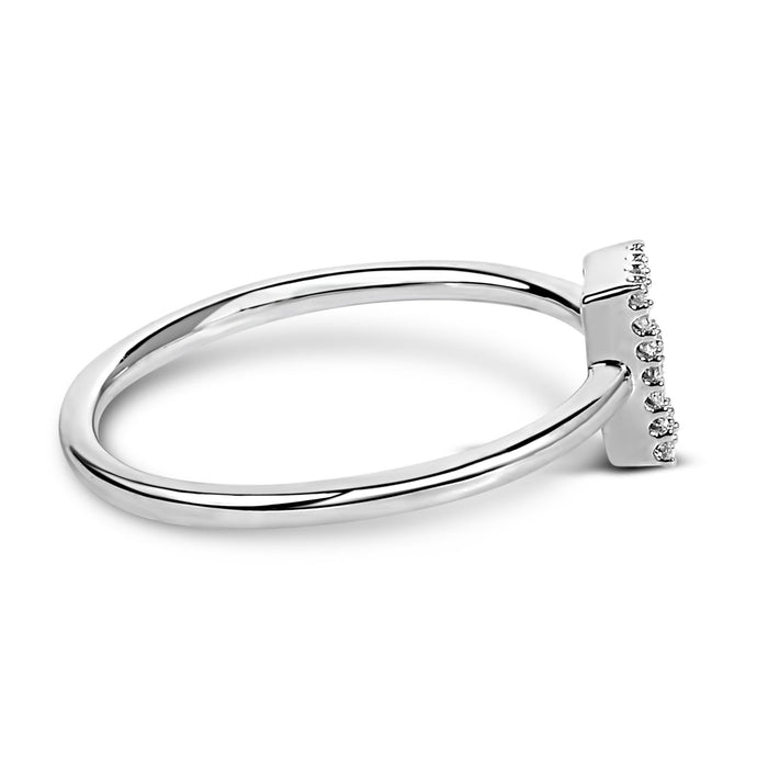 Diamond Accent Initial A-Z Ring in 10K White Gold, photo 48