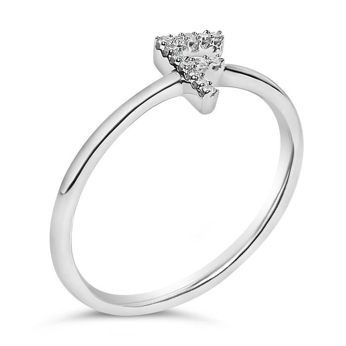 Diamond Accent Initial A-Z Ring in 10K White Gold