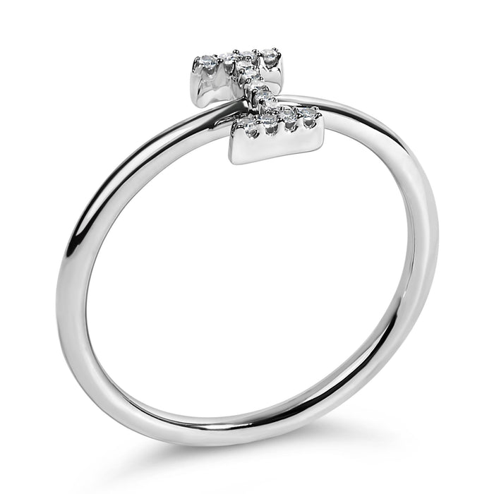 Diamond Accent Initial A-Z Ring in 10K White Gold