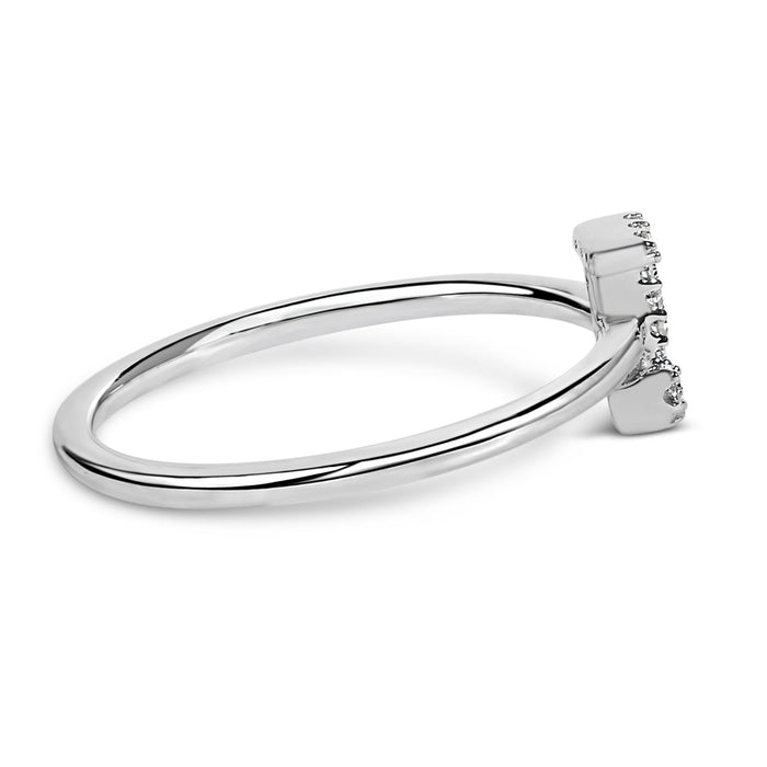 Diamond Accent Initial A-Z Ring in 10K White Gold, photo 43