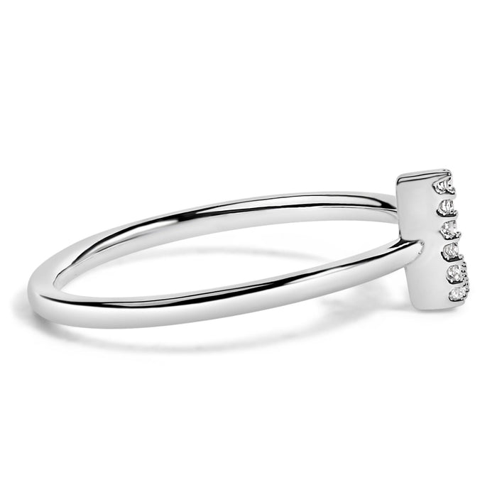 Diamond Accent Initial A-Z Ring in 10K White Gold, photo 41