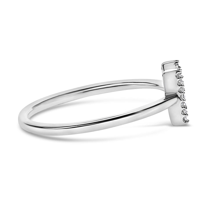 Diamond Accent Initial A-Z Ring in 10K White Gold, photo 40