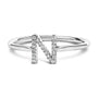 Diamond Accent Initial A-Z Ring in 10K White Gold, photo 13