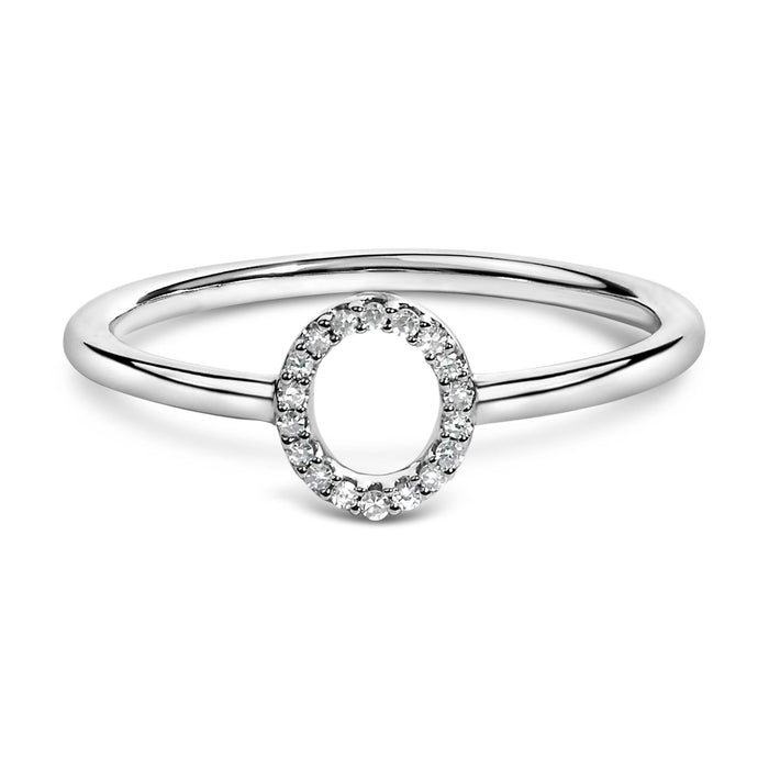 Diamond Accent Initial A-Z Ring in 10K White Gold, photo 12