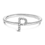 Diamond Accent Initial A-Z Ring in 10K White Gold, photo 11