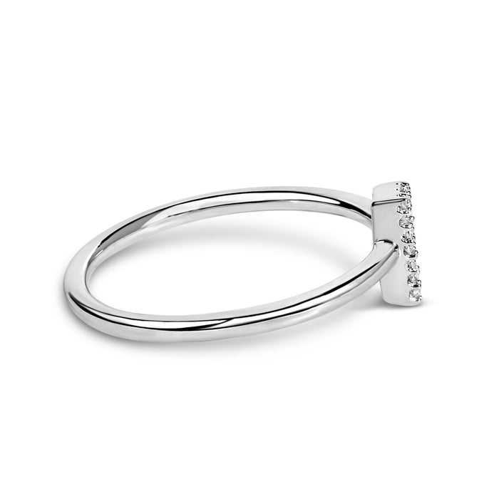 Diamond Accent Initial A-Z Ring in 10K White Gold, photo 37