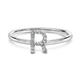 Diamond Accent Initial A-Z Ring in 10K White Gold, photo 9