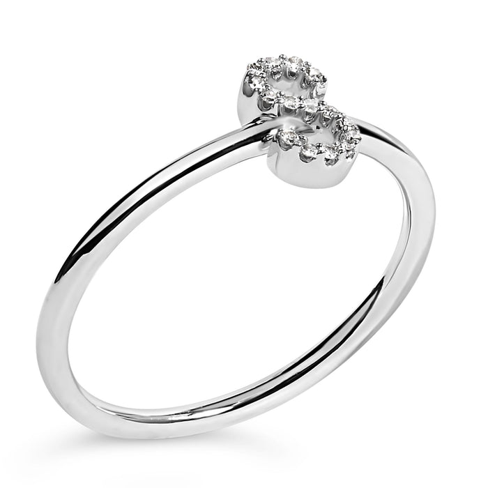 Diamond Accent Initial A-Z Ring in 10K White Gold