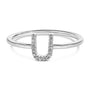 Diamond Accent Initial A-Z Ring in 10K White Gold, photo 6