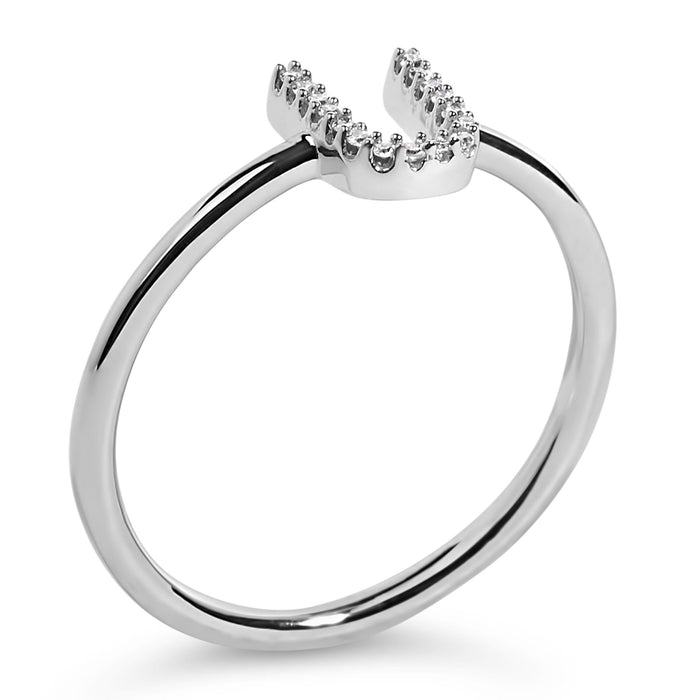 Diamond Accent Initial A-Z Ring in 10K White Gold