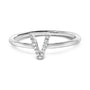 Diamond Accent Initial A-Z Ring in 10K White Gold, photo 5