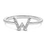 Diamond Accent Initial A-Z Ring in 10K White Gold, photo 4