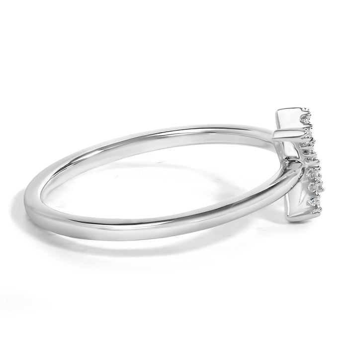 Diamond Accent Initial A-Z Ring in 10K White Gold, photo 29