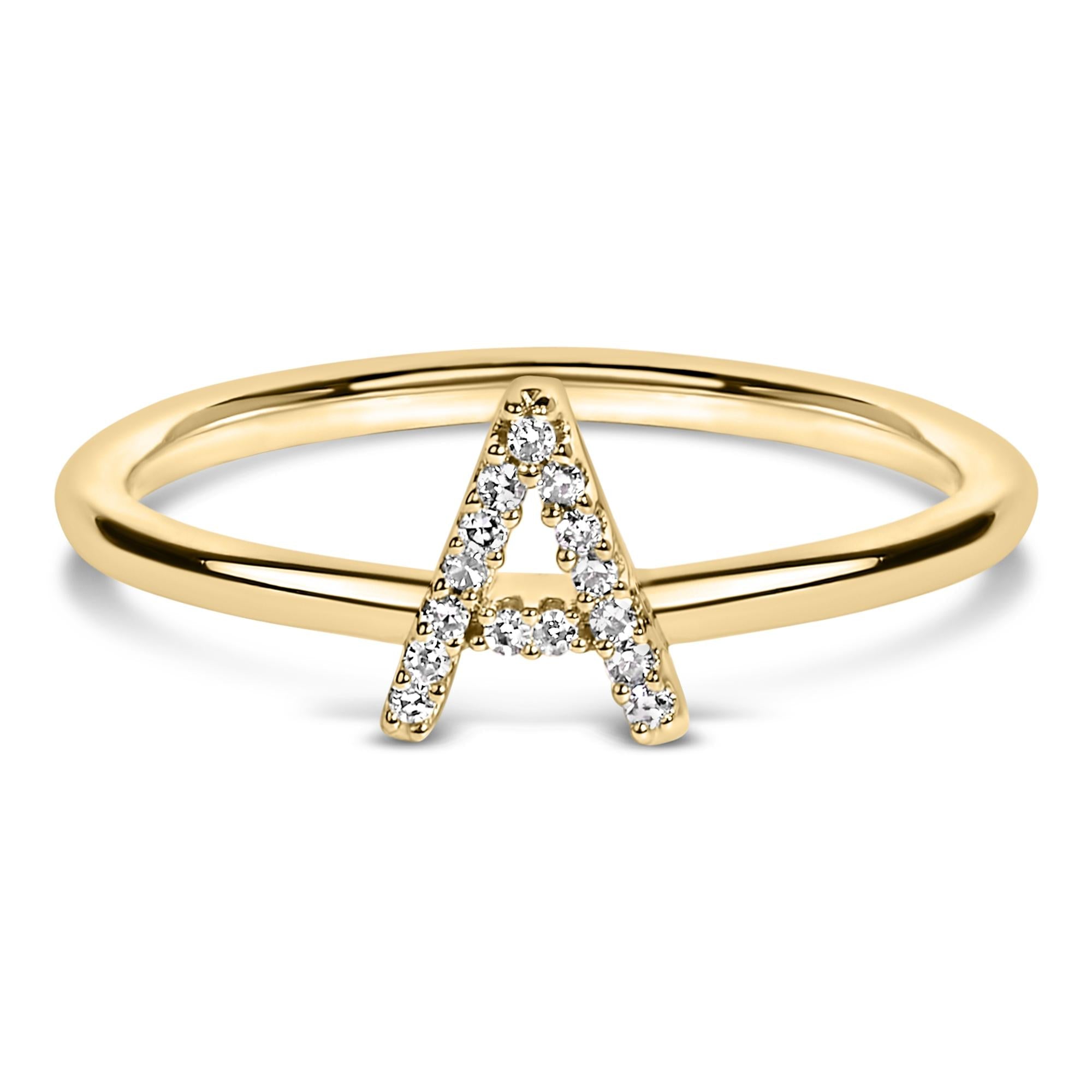 Diamond Accent Initial A-Z Ring in 10K Yellow Gold, photo 26