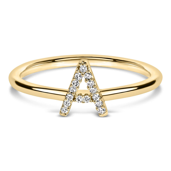 Diamond Accent Initial A-Z Ring in 10K Yellow Gold, photo 26
