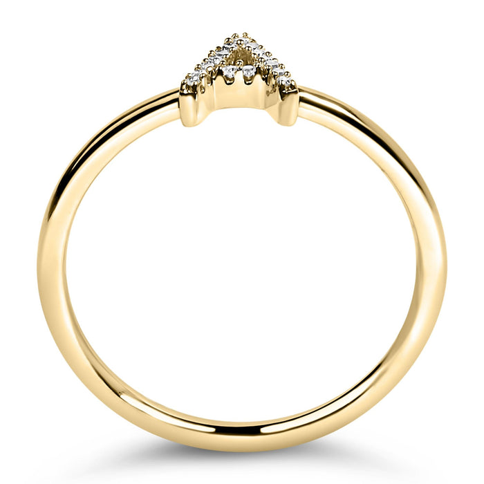 Diamond Accent Initial A-Z Ring in 10K Yellow Gold