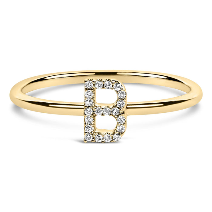 Diamond Accent Initial A-Z Ring in 10K Yellow Gold, photo 25