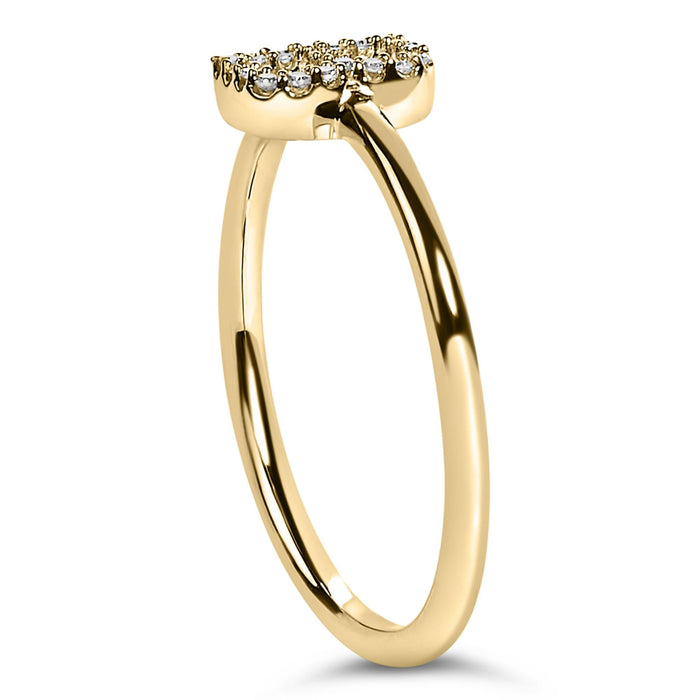 Diamond Accent Initial A-Z Ring in 10K Yellow Gold