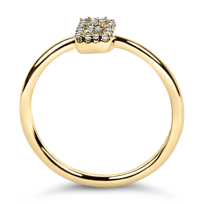 Diamond Accent Initial A-Z Ring in 10K Yellow Gold