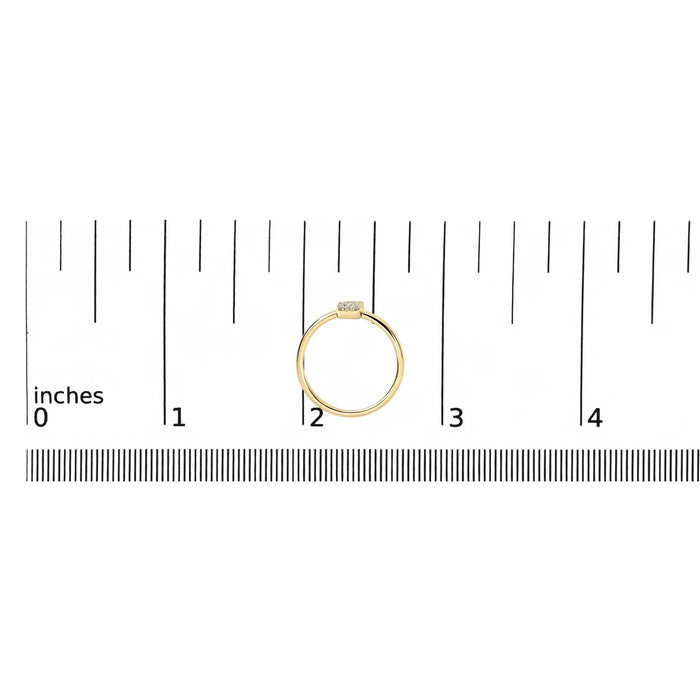 Diamond Accent Initial A-Z Ring in 10K Yellow Gold