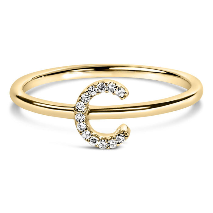 Diamond Accent Initial A-Z Ring in 10K Yellow Gold, photo 24