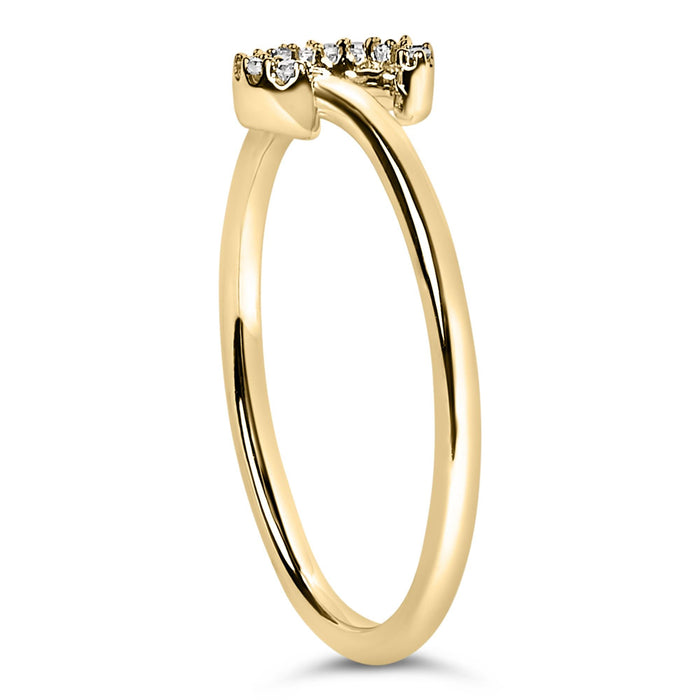 Diamond Accent Initial A-Z Ring in 10K Yellow Gold