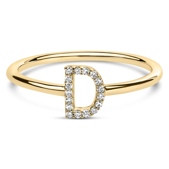 Diamond Accent Initial A-Z Ring in 10K Yellow Gold, photo 23