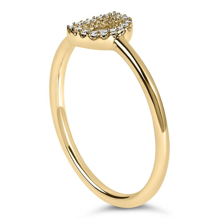 Diamond Accent Initial A-Z Ring in 10K Yellow Gold