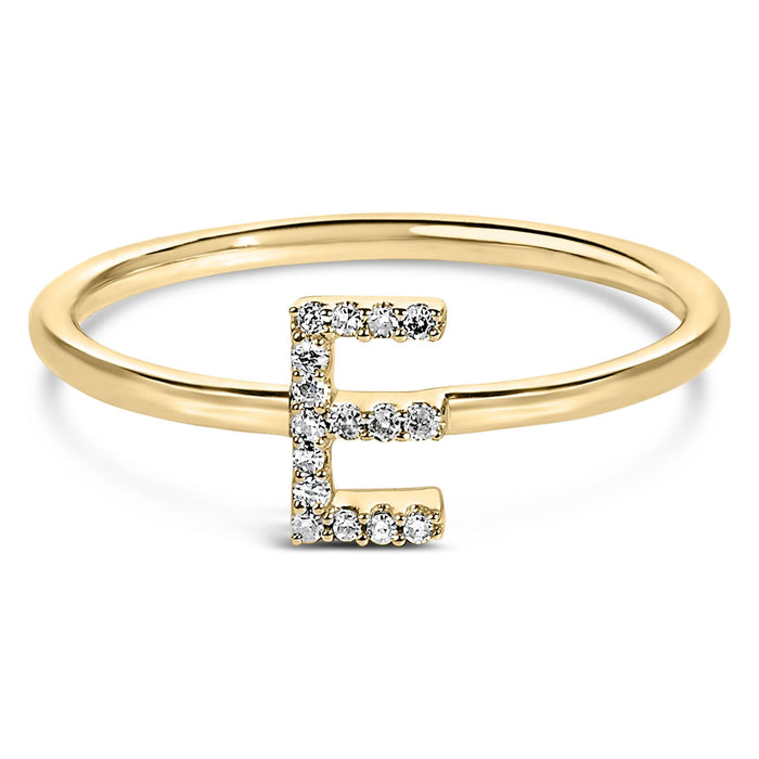 Diamond Accent Initial A-Z Ring in 10K Yellow Gold, photo 22