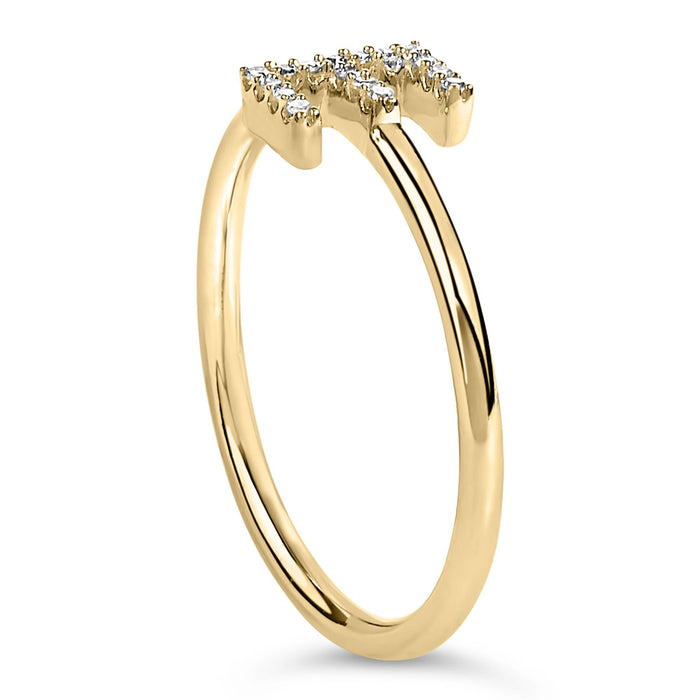 Diamond Accent Initial A-Z Ring in 10K Yellow Gold