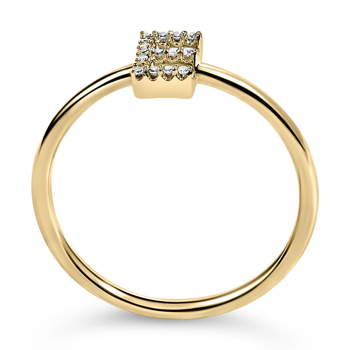 Diamond Accent Initial A-Z Ring in 10K Yellow Gold