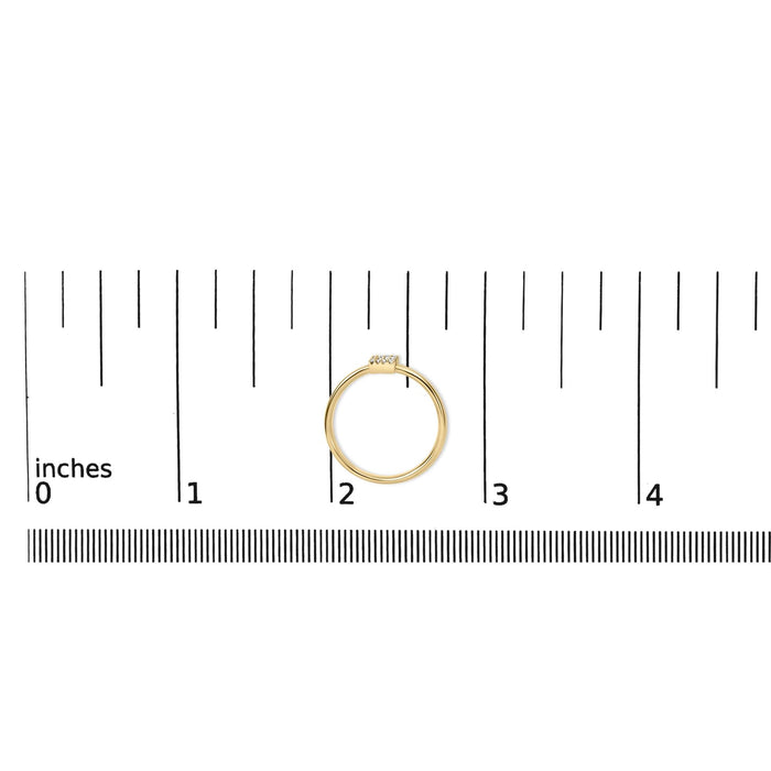 Diamond Accent Initial A-Z Ring in 10K Yellow Gold